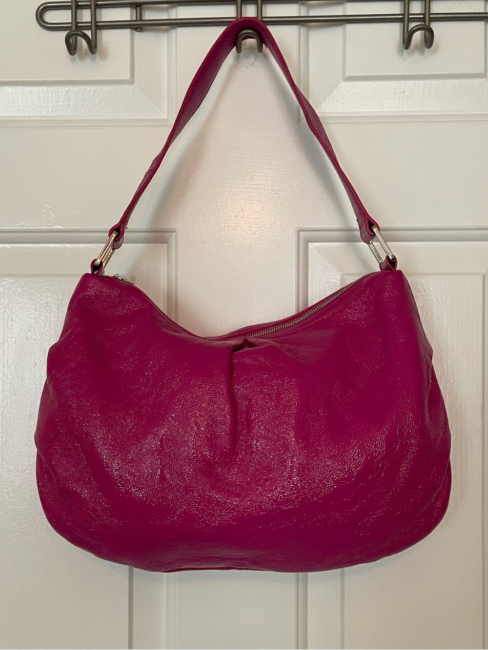 Hobo International Hot Pink Patent Leather Hobo Shoulder Bag
